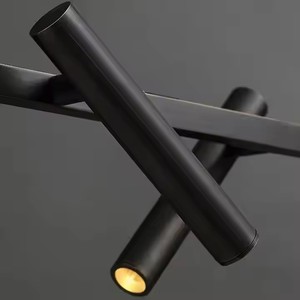 Lampadario a LED di lusso <span class=keywords><strong>con</strong></span> faretto nordico moderno luce a sospensione a LED per sala da pranzo soggiorno a striscia lunga lampadario - Product Image 5