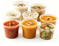 Contenants à soupe ronds jetables en plastique PP transparent sans BPA de 8 oz, 12 oz, 16 oz, 24 oz, 32 oz avec couvercle