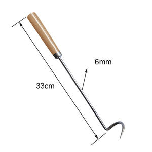 Paslanmaz çelik <span class=keywords><strong>Pigtail</strong></span> gıda Flipper barbekü et Turner kanca barbekü gıdalar Turner ahşap saplı 2 adet - Product Image 3
