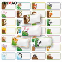 Feuille d'autocollants vinyle personnalisés à découpe UV, imperméables, résistants à l'huile, multicolores, avec noms d'animaux, adorables, charmants et durables pour enfants