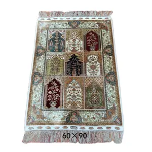 2x3ft geometry persian designer handmade turkish silk handknotted muslim islam prayer rugs carpets