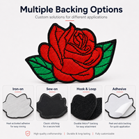 Patchs brodés floraux personnalisés OEM/ODM, à coudre ou à thermocoller, appliques florales pour vêtements et chapeaux