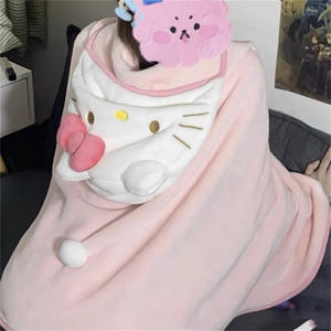 Manta con Capucha de Gatito Kawaii Botu, Abrigo Adorable para Dormitorios Estudiantiles, Oficina, Manta para el Hogar, Abrigo Cálido para Muñecas - Product Image 4