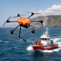 X1000pro Hexacóptero de Rescate Marítimo con Capacidad de Carga de 25 kg, Entrega por Cable, Alcance de 15 km, Doble Luz Térmica FPV, 6 Ejes, Fibra de Carbono para Inundaciones