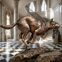 Statue de loup hurlant en bronze sur mesure - Moulage à la cire perdue sur mesure avec patine antique appliquée à la main, sculpture en bronze