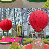 Ballon gonflable en forme d'air chaud de fraise de musique de thème de fraise, a annoncé le ballon de forme d'air chaud
