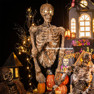 Halloween-Dekoration Hängendes Getrocknetes Leichenschauhaus-Set Requisiten Geisterhaus Spukhaus-Dekoration Horror Leuchtendes Skelett - Product Image 4