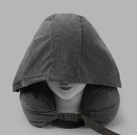Oreiller de voyage microbilles avec capuche extra large pour la confidentialité et le confort, soutien de la tête et du cou, pour avion, bureau, voiture, sommeil et repos, vente en gros