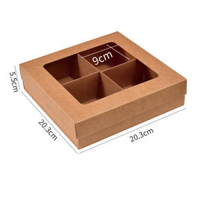 Scatola Regalo per Pasticceria IMEE Marrone Rosso 10'' 12'' Scatola Quadrata con Coperchio 4 6 9 Scomparti Scatola per <span class=keywords><strong>Dolci</strong></span> e Sacchetto per Capodanno - Product Image 6