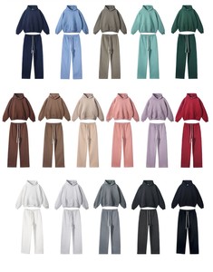 2024 Venta al por mayor de chándales de algodón pesado para hombre chándal personalizado gimnasio Jogger conjunto de dos piezas - Product Image 6