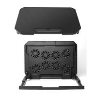 Support de refroidissement portable pour ordinateur portable de gaming à 8 ventilateurs à haut débit d'air avec lumières LED bleues pour bureau de gamer