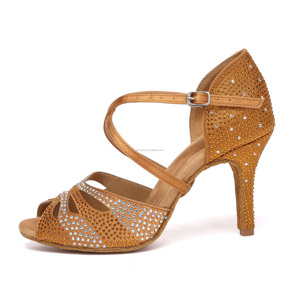 Brand-New Shiny Diamond Chaussures de <span class=keywords><strong>danse</strong></span> latine pour adultes Femmes Professional National Standard Cha-Cha Performance Chaussures Semelles souples - Product Image 1