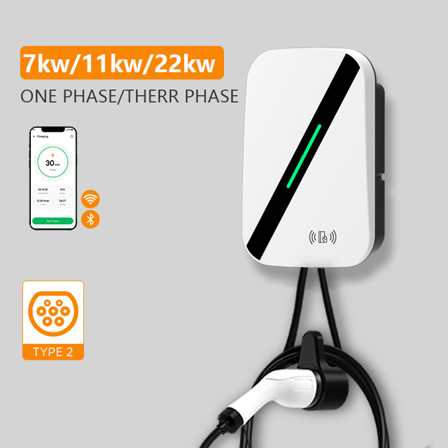 Borne De Recharge Murale Home Ev Charger Fast Charging Station 7kw Ev Wallbox Charger Type 2 Car Charging Station