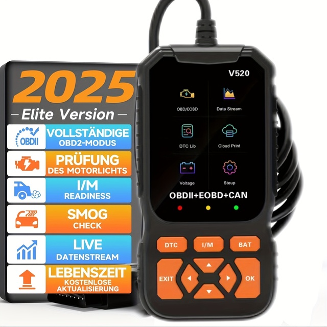OBD2 Full Function V520 OBDII Code Reader 12V Electric Universal Car Diagnostic Tool Scanner 1-Year Warranty English Detector
