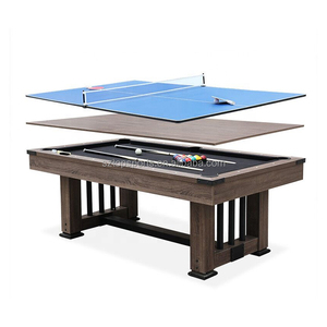 Mesa de <span class=keywords><strong>Billar</strong></span>, Comedor y Sala de Juegos 3 en 1 Profesional de 7 Pies con Patas en Forma de <span class=keywords><strong>Cerca</strong></span>, Fabricada en MDF, para Uso Familiar, en Oficinas y Salas de Juego - Product Image 2