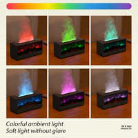 Humidificateur Créatif à Simulation de Cheminée, Diffuseur d'Arômes, Humidificateur Ultrasonique Effet Flamme avec Télécommande