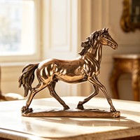 Statue de Cheval au Galop en Résine Bronze Froid, Sculpture Figurine de Cheval, Ornement de Bureau, Décoration Maison et Bureau, Cadeau d'Affaires