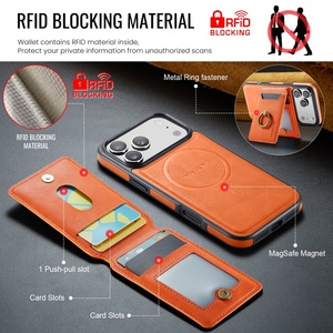 เคสโทรศัพท์แบบกระเป๋าหนัง PU แม่เหล็กสำหรับ iPhone 18 12 13 14 15 16 17 Pro Max พร้อมช่องใส่บัตรและขาตั้งป้องกัน ขายส่ง - Product Image 5