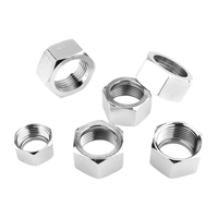 Écrou de tuyau ondulé en acier inoxydable 304 et laiton 1/2, 3/4, 1 pouce, écrou de tuyau de douche, capuchon hexagonal pour tuyau flexible, fixation rapide
