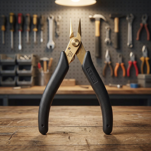 High Quality Xuron Tweezers Nose Pliers Pro Gold Tip Stainless Steel Black Handle Light Weight Smooth Work Jewelry Making <b>Tools</b> - Product Image 2
