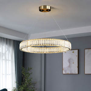 โคมไฟระย้าคริสตัลแบบเรียบง่ายสำหรับห้องนั่งเล่นไฟวงแหวนคริสตัล LED ทรงกลม - Product Image 3