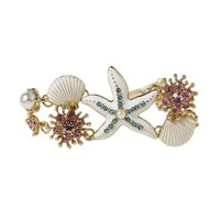 Collier Bohème Étoile de Mer et Coquillages avec Perles, Chaîne en Alliage aux Couleurs Vives, Pendentif Accessoire Tendance pour les Fêtes