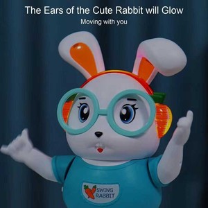 2025 simpatico coniglio giocattolo elettrico per il canto e la danza per il bambino Regalo per il coniglio carino intelligente che alleva la testa - Product Image 4