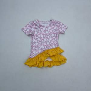 T-shirt pour enfants Qingli OEM sans droits de douane, décontracté d'été, manches courtes, col rond, t-shirt à volants pour filles, Pâques - Product Image 2