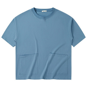 MT2697 Fabricante de Camisetas en Guangzhou, Venta al por Mayor de Camisetas Personalizadas 100% Algodón con Doble Bolsillo Grande, Camisetas Extra Grandes para Hombre - Product Image 5