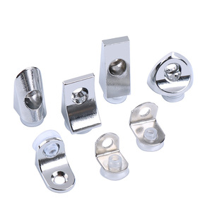 나무 보드 유리 홀더 찬장 와인 캐비닛 하드웨어 액세서리 고정 지원에 대한 조정 가능한 아연 선반 지원 브래킷 - Product Image 5