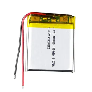 En stock 103035 3.7V 1100mAh lithium ion li polymère batterie avec pcm pour produits électroniques