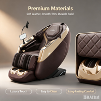 Fauteuil de massage portable de luxe électrique intelligent AI avec chaleur, fonction Shiatsu, trajectoire SL, zéro gravité, pour le dos et le spa, 3D 4D, de qualité professionnelle
