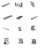 Supports de panneaux solaires muraux réglables en alliage d'aluminium avec finition anodisée pour pinces métalliques