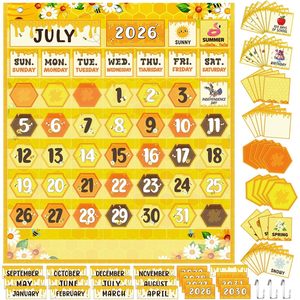 Juego de tableros de bolsillo con calendario para el aula, 120 tarjetas para la gestión del tiempo y el seguimiento del clima y las estaciones - Product Image 3