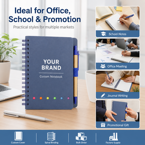 Quaderno a Spirale Personalizzato A5 <span class=keywords><strong>A4</strong></span> B5 A6 con Logo del Tuo Brand, Portapenna, per Ufficio, Scuola, Regalo, OEM - Product Image 4