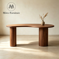 Bureau contemporain pour l'apprentissage à domicile, table de direction moderne, bureau d'ordinateur, table de réception ovale en bois noir pour le jeu et l'écriture