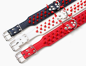 Op Maat Gemaakte Luxe Lederen Studs Puntige Hondenhalsband Huisdier Ontwerper Kragen Print Linten Opp Tas Verstelbaar Accepteren Aangepaste Logo - Product Image 5