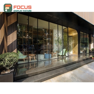 Mostrador de Servicio para Cafetería de Gran Formato con Panel de Vidrio Templado, Zona de Exhibición de Accesorios, Mostrador de Caja para Cafetería - Product Image 1