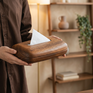 Boîte à mouchoirs en bois personnalisée, faite à la main, en bois massif, porte-mouchoirs rustique, distributeur de serviettes, décoration pour hôtel, restaurant, bureau, maison - Product Image 1