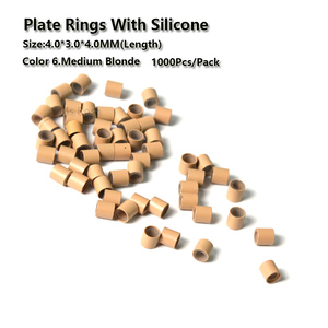 Plaque Bord Silicone Cuivre Micro Anneaux 4.0*3.0*4.0mm Blonde 1000 pcs/Lot Dreadlock Perles Cheveux Poignets pour Tresses - Product Image 3