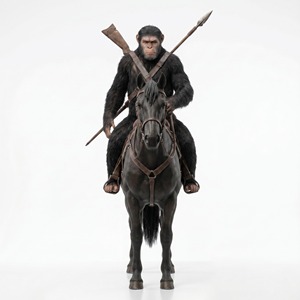 Figura de Cera de Silicona de César el Mono a Tamaño Real, Hiperrealista, Montando a Caballo, Calidad de Museo, Hecha a Medida para Parques Temáticos - Product Image 2