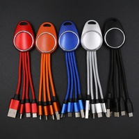 Cable de Carga 3 en 1 con Llavero y Logotipo Luminoso, Regalo Premium de Fábrica |   Gadget Promocional |   Cargador Portátil Universal