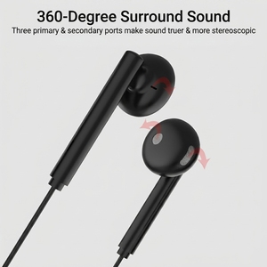 Auricolari Cablati Classici TKT Semi In-Ear, Tipo-C, Finitura Opaca Elegante, con Microfono, Produzione Diretta OEM, Auricolari USB C - Product Image 4