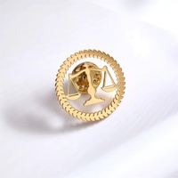 Broche de Acero Inoxidable con Diseño Geométrico Circular para Hombre, Accesorio de Moda para Traje, Broche de Flor para el Pecho, con Certificación CE