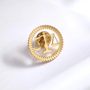 Broche de Aço Inoxidável Geométrico Circular para Homens com Certificação CE, Acessório de Terno, Broche de Flor para Peito - Product Image 1