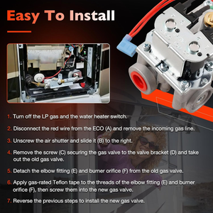 <span class=keywords><strong>Kit</strong></span> de valve et brûleur pour <span class=keywords><strong>chauffe</strong></span>-<span class=keywords><strong>eau</strong></span> de camping-car pour systèmes de 6 gallons, pièce de rechange directe pour un chauffage efficace de l'<span class=keywords><strong>eau</strong></span> de camping-car - Product Image 4