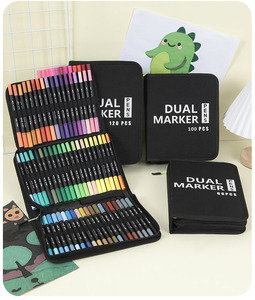 100 marqueurs de couleur pointe fine et pointe de pinceau double pinceau stylos marqueurs pour enfants adultes livres de coloriage Bullet journaux - Product Image 6