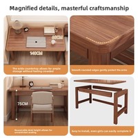 Bureau d'ordinateur en bois massif, table de travail, bureau d'étude pour chambre à coucher, petit bureau d'écriture long SZ0159