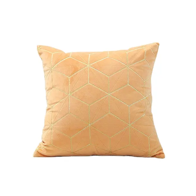 Geometric satin stitch embroidery velvet Decorative   Throw Pillows Cover Case 45x45cm