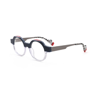 Monturas Ópticas de Acetato Premium Unisex, Gafas Redondas Vintage Transparentes de Color, Lentes de Moda al por Mayor